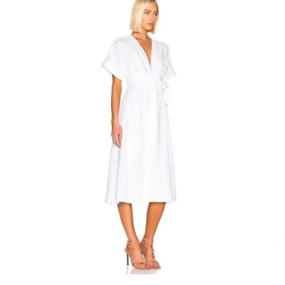 Equipment Femme White Linen Nauman Dress Size 10 NWT - Picture 4 of 11